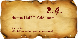 Marsalkó Gábor névjegykártya